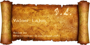 Valner Lajos névjegykártya
